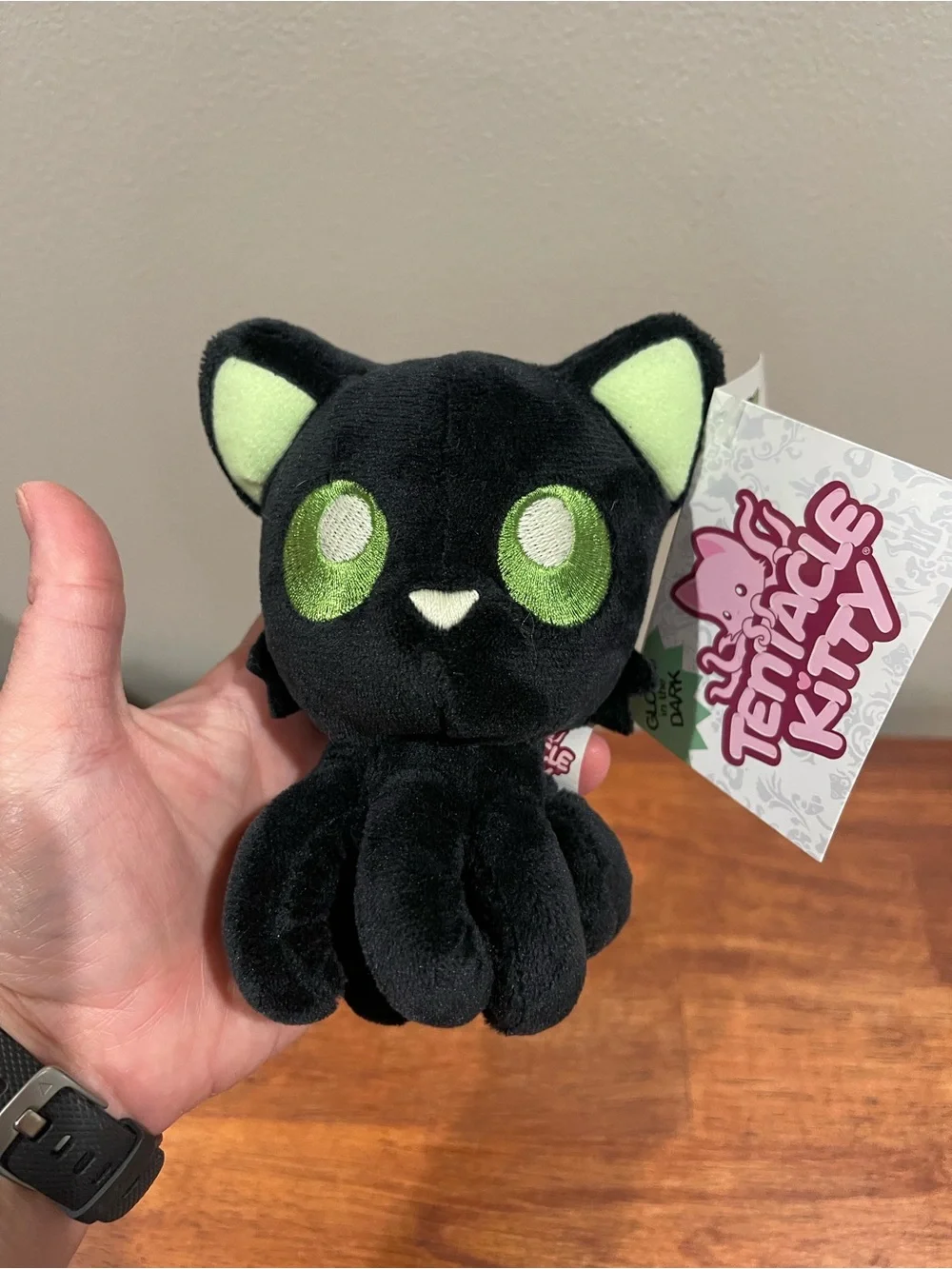 Tentacle Kitty Moonlight Little One Plush 2020 HTF Rare Glow Black Cat Green Eye